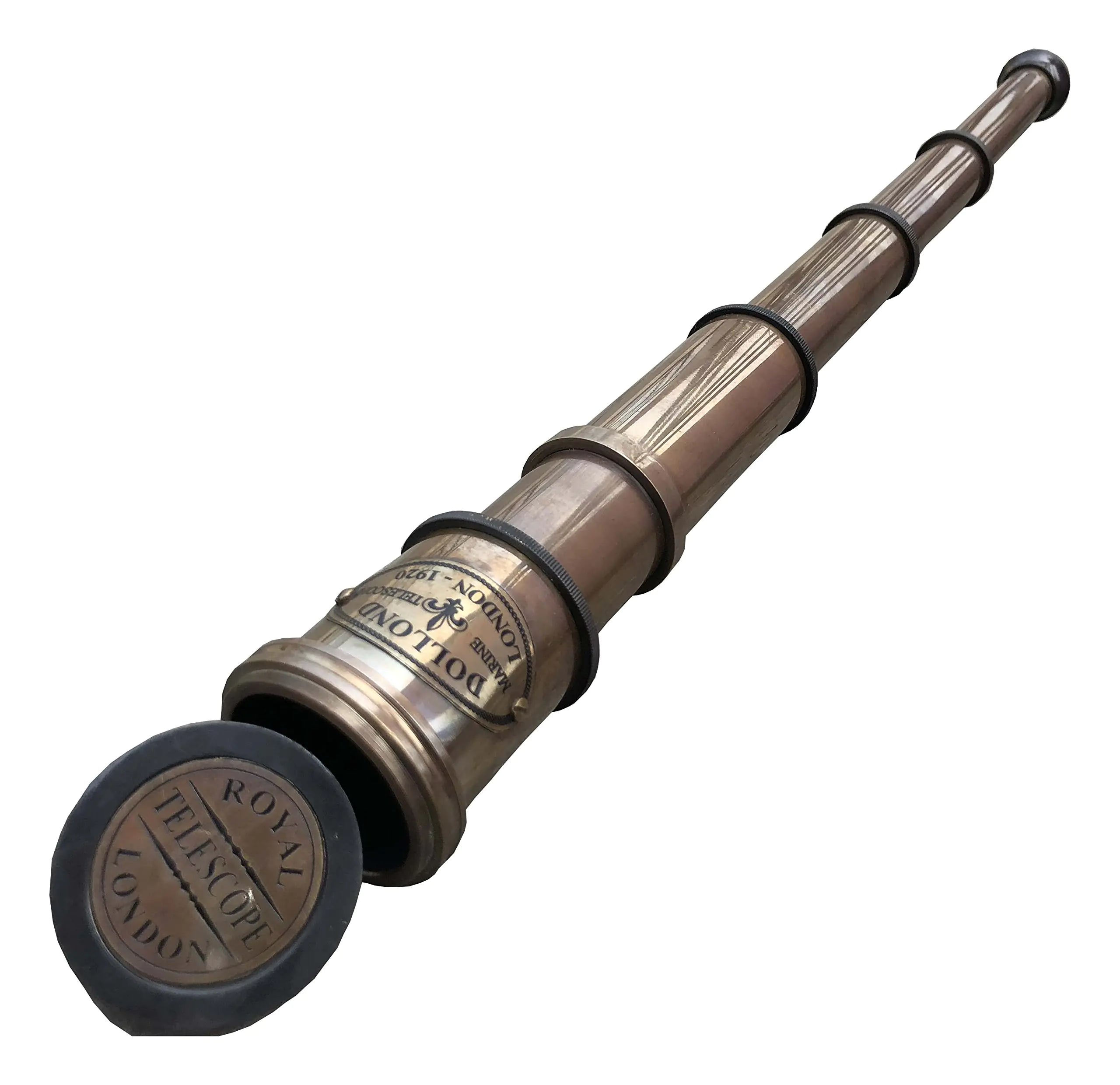 A S Handicrafts Telescope Brass Antique Nautical Spyglass Pirate Vintage Maritime Handheld 16” Royal Navy Telescope Replica Antique Gift Ideas Telescope for Adult.